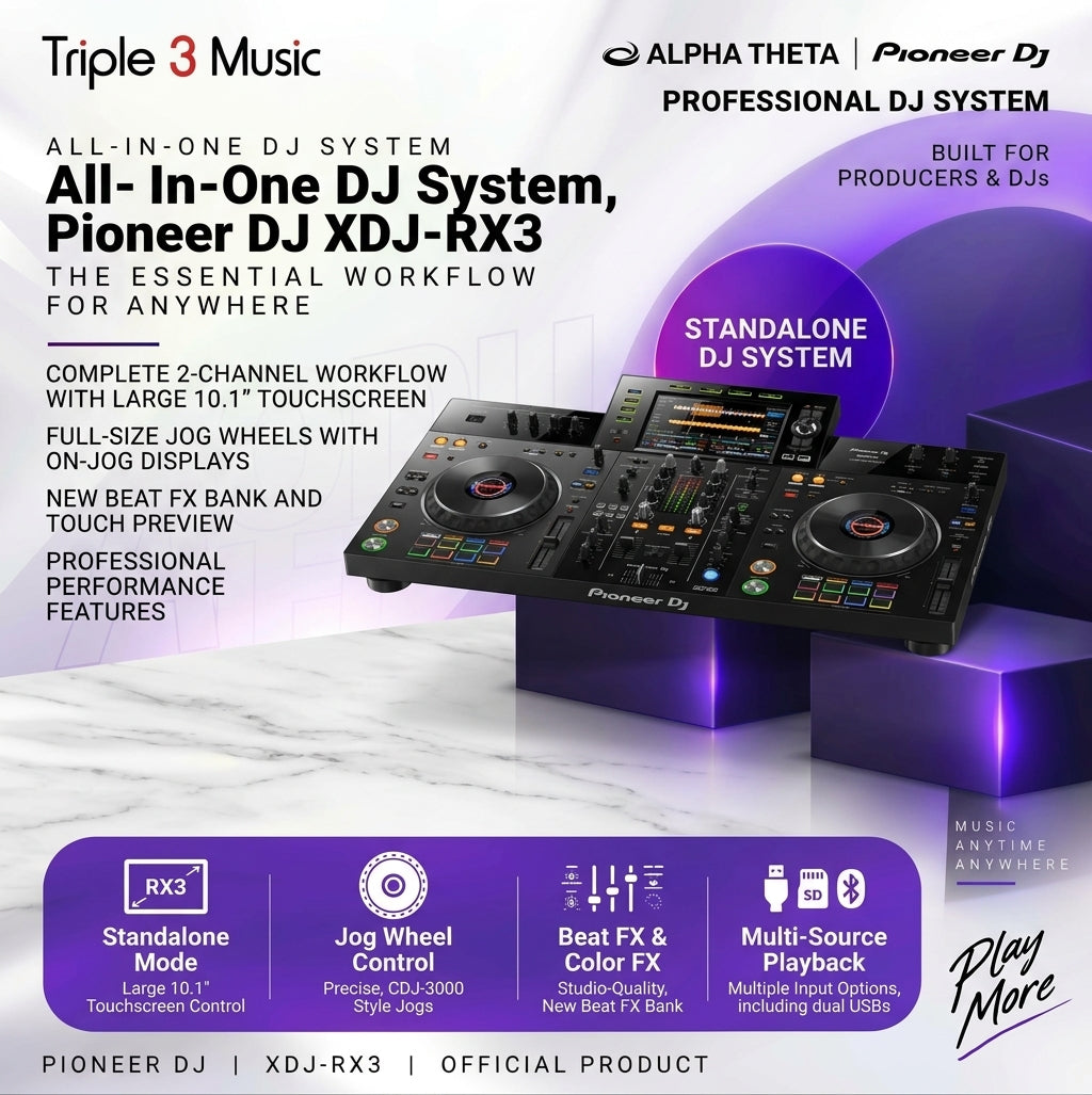 Pioneer DJ XDJ RX3 Alat DJ All-in-One Digital DJ System Premium 10.1" Touchscreen, Rekordbox & Serato DJ
