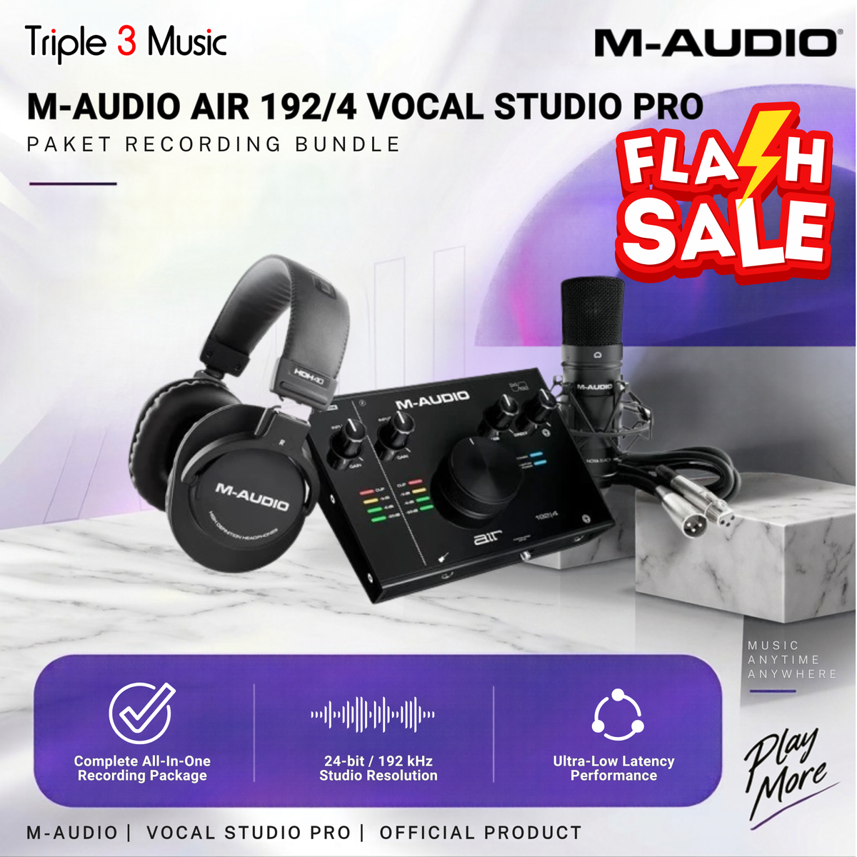 M-Audio M-Track Air 192x4 192/4 SPRO Vocal Studio pro Paket recording