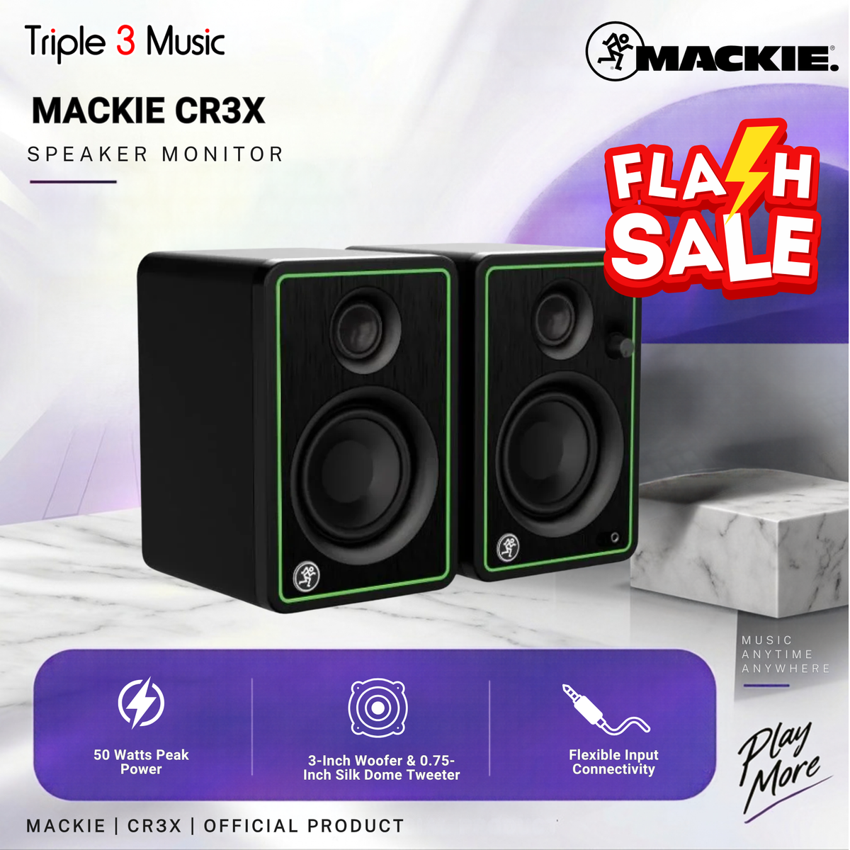 Mackie CR3X Speaker Flat ORIGINAL Triple3music