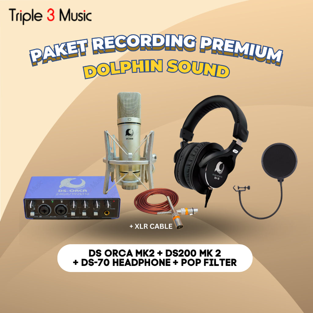 Paket Recording Dolphin sound DS Orca Premium Bundle with Mic+headphone