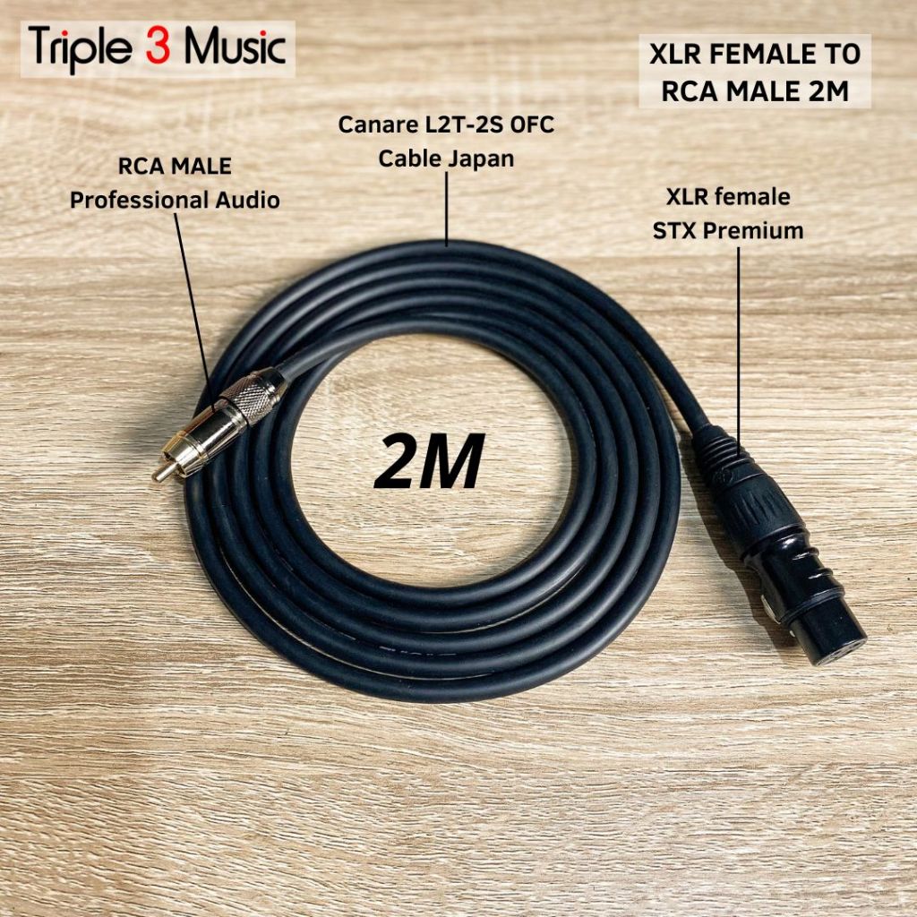 Kabel Audio XLR Female to Rca Male 2 meter OFC L2T2S JAPAN STANDARD