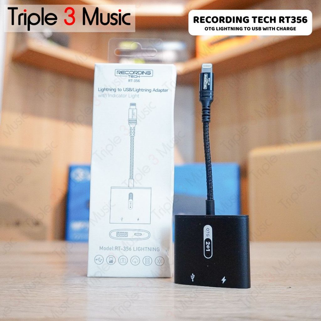 Recording Tech RT 356 RT356 OTG lightning to USB A & Charging Lightning OTG lightning sambil charger STREAMING