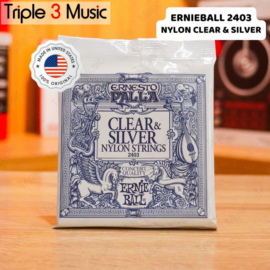 Ernieball 2403 ORIGINAL Nylon Clear and Silver Senar gitar nylon