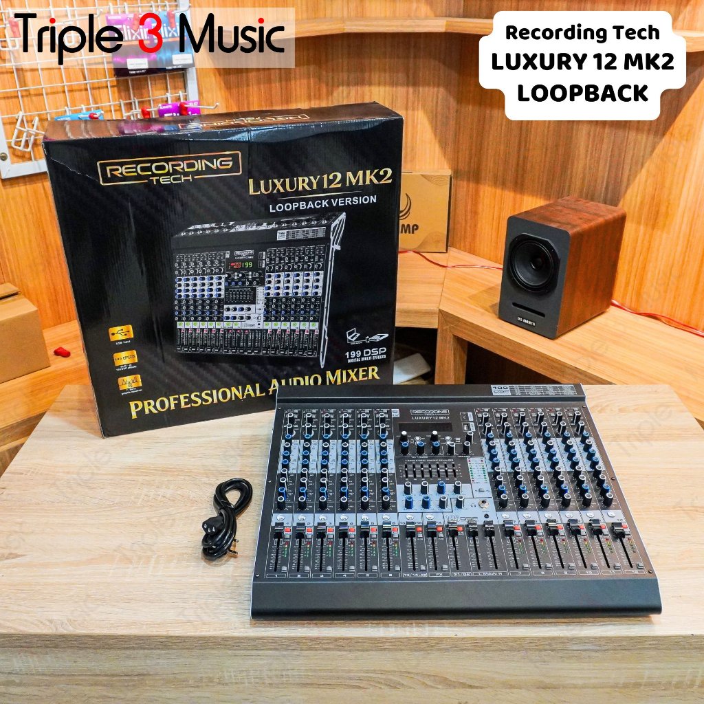 Recording Tech LUXURY 12 MK2 LOOPBACK VERSION 14 Input 3 Aux Usb Mixer audio