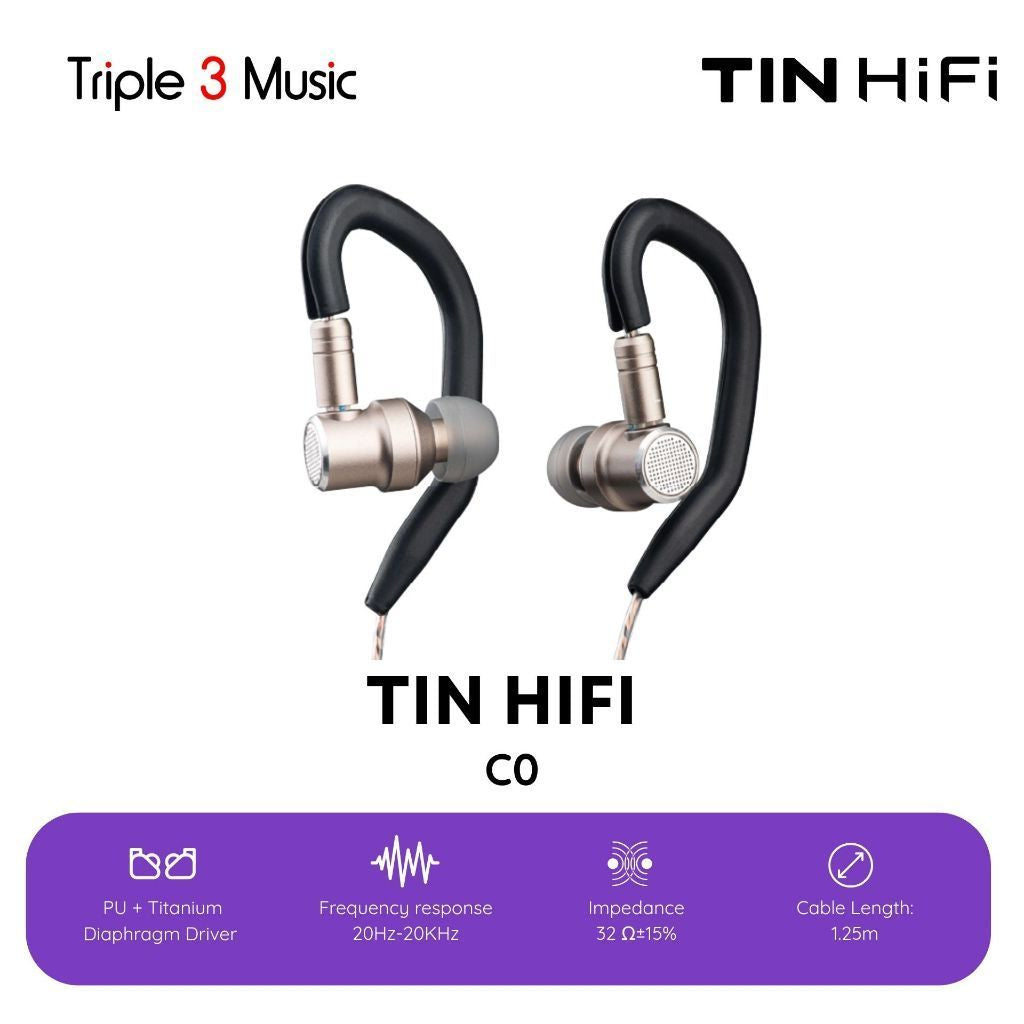 TIN HiFi C0 PU + Titanium Diaphragm Driver In Ear Monitor Earphone