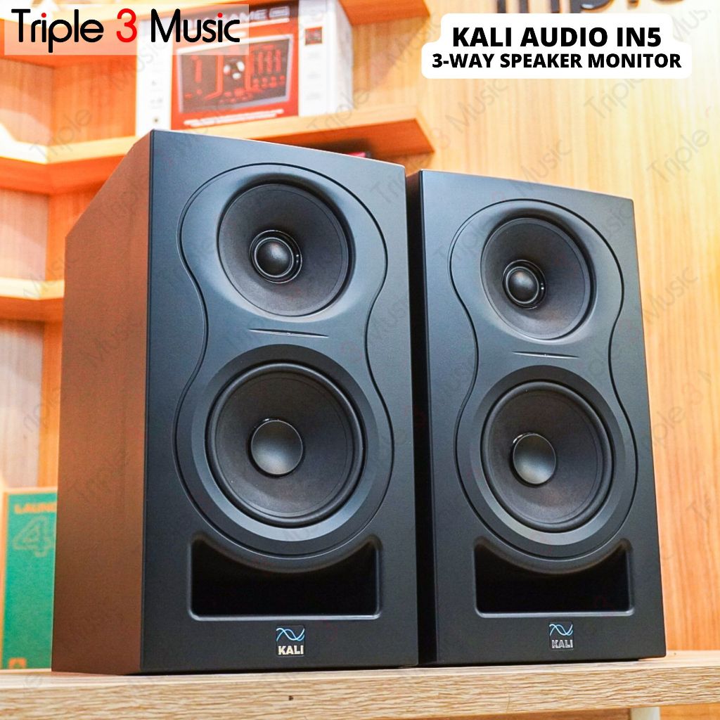 Kali Audio IN5 IN-5 IN 5 Monitor Studio Aktif 3-Arah 5" Woofer 160W Power 39Hz-25kHz Respon Frekuensi 115dB SPL Dengan Boundary EQ