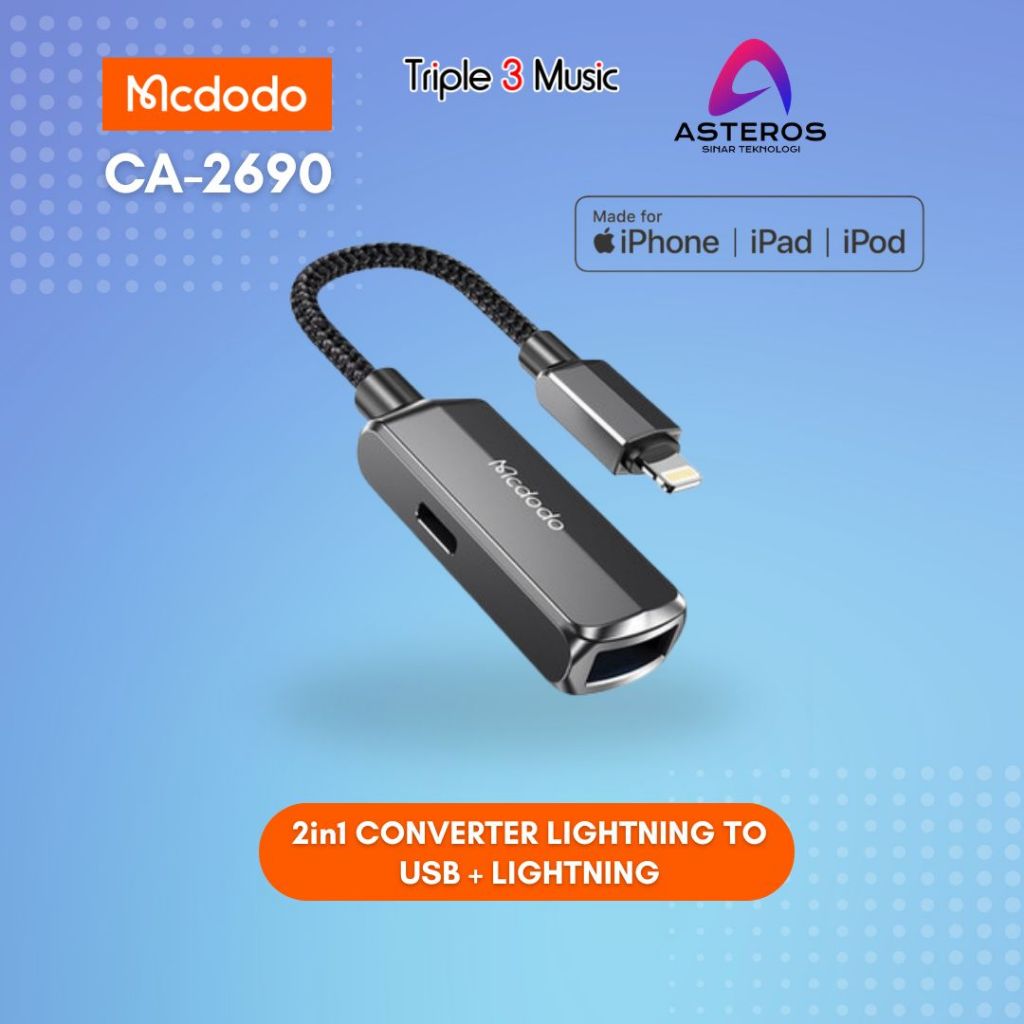 MCDODO CA 2690 CA2690 Lightning to USB 3.0 Female OTG audio data