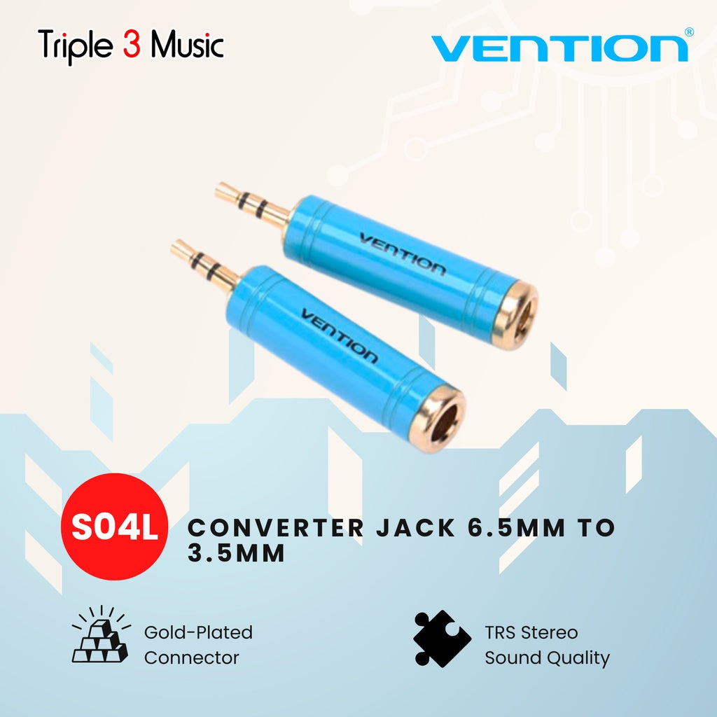 Vention S04 Converter jack 6.5mm to 3.5mm Headphone besar ke kecil