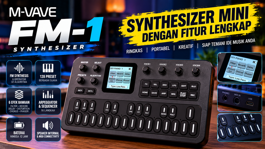 Review M-VAVE FM1 : Synthesizer Mini dengan Suara FM Klasik dan Fitur Kreatif