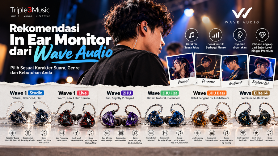 Rekomendasi In Ear Monitor Wave Audio: Pilih Sesuai Karakter Suara, Genre dan Budget