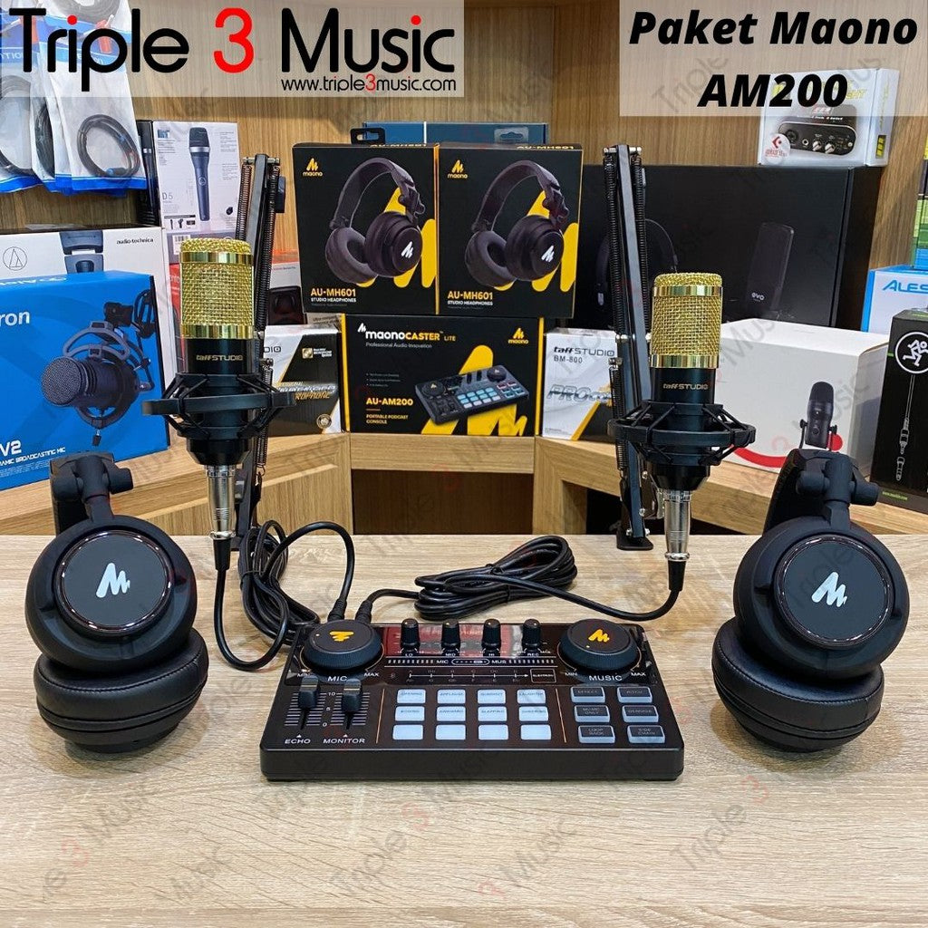 Maono AU AM200 With headphone Maonocaster paket Podcast 2 orang