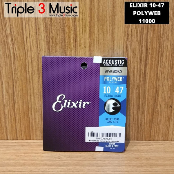 Elixir 11000 10-47 Polyweb senar gitar akustik ORIGINAL