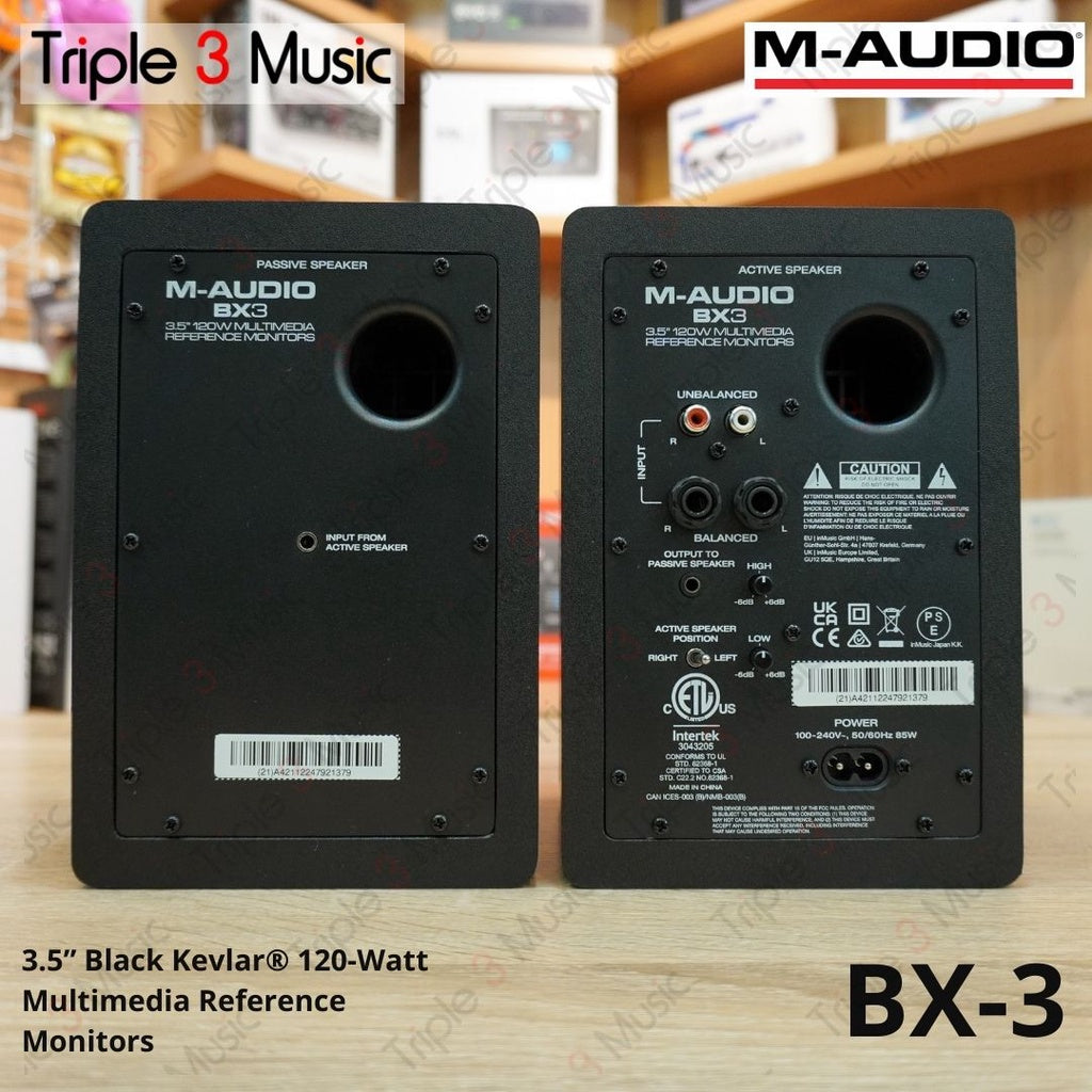 M-AUDIO BX3 Bluetooth BX-3 3.5 inch Pair Speaker Monitor Flat Original