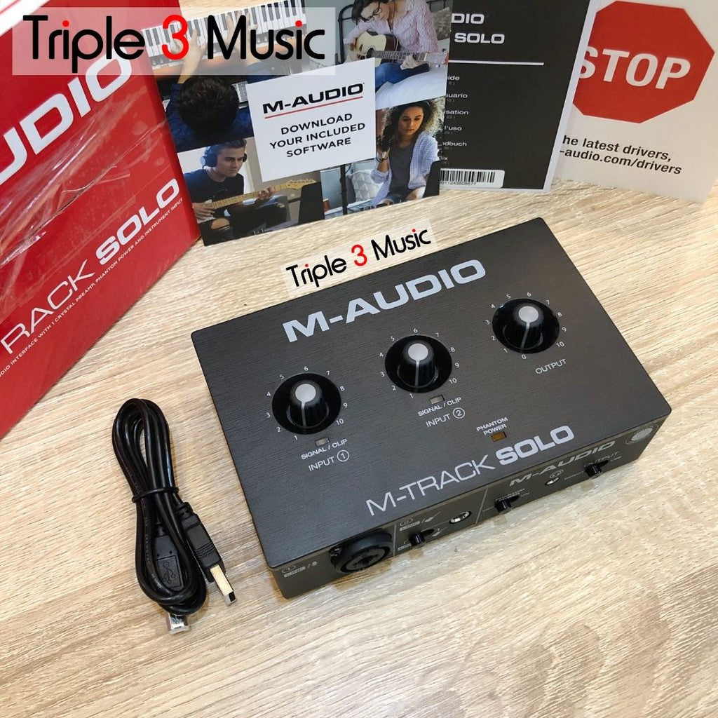 M-Audio Mtrack SOLO M-TRACK SOLO AUDIO INTERFACE Soundcard recording ORIGINAL GARANSI resmi