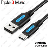 Vention COK Kabel Data soundcard USB A to USB TIPE C 3A support quick - COK-1.5m