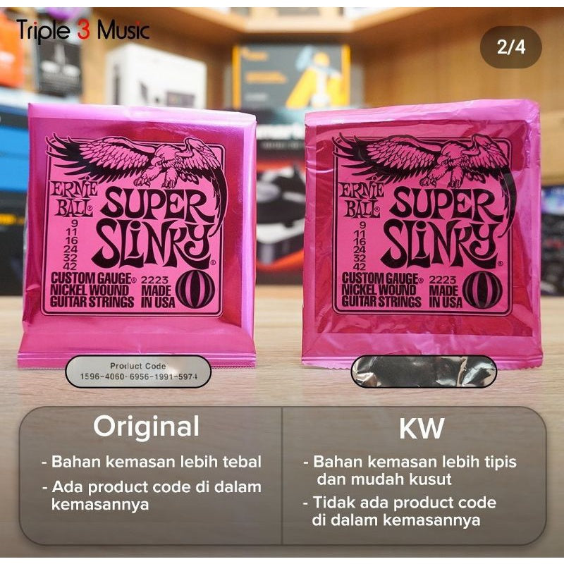 Ernieball 2223 ORIGINAL RESMI 9-42 senar gitar elektrik