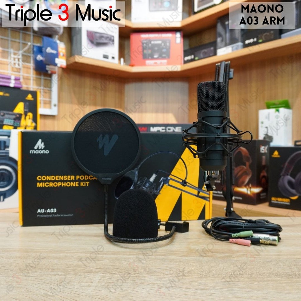 MAONO AU-A03T A03T Podcast Microphone Kit 3.5mm Condenser Studio