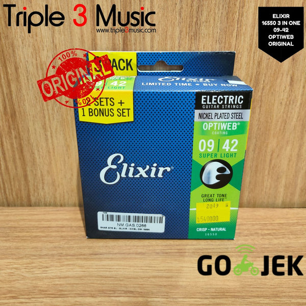 Elixir 16550 BONUS PACK Optiweb ORIGINAL Senar gitar Elektrik 09-42