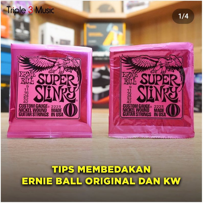 Ernieball 2223 ORIGINAL RESMI 9-42 senar gitar elektrik