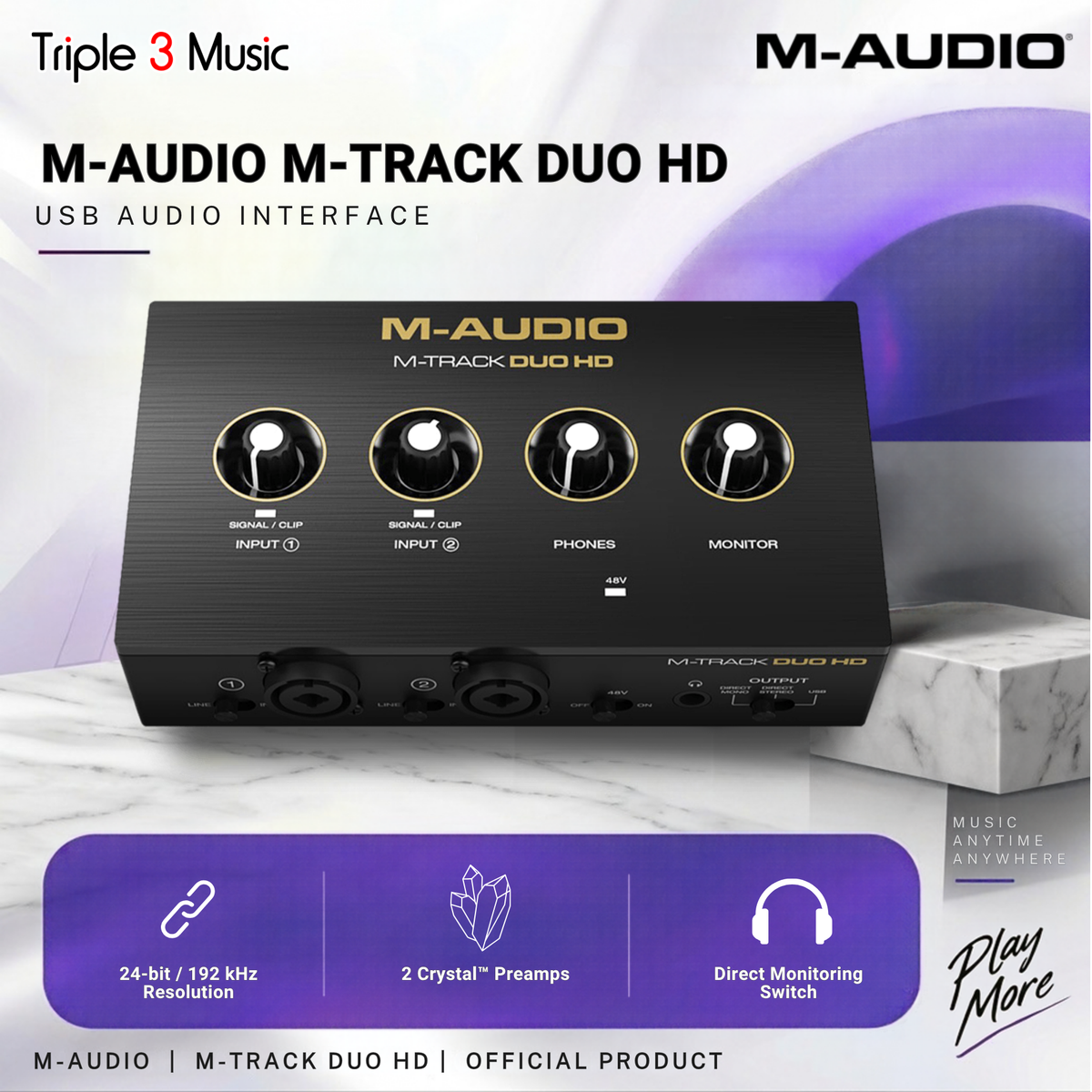 M-Audio MTRACK SOLO DUO M-TRACK DUO HD Soundcard RECORDING ORIGINAL GARANSI