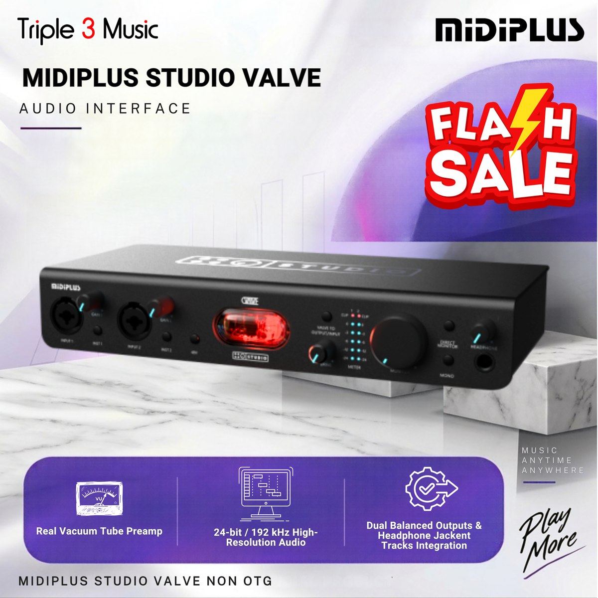 MIDIPLUS STUDIO VALVE OTG 2 in 2 out USB Soundcard recording Streaming
