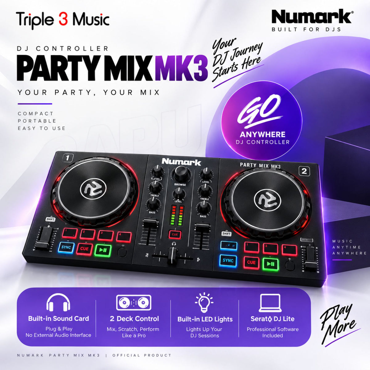 Numark Party Mix Partymix MK3 DJ Controller built in Interface virtual dj
