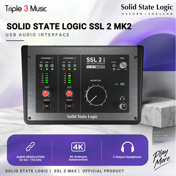 Solid State Logic SSL2 SSL 2 mk2 mkII Audio interface 32 bit usb c 2x2