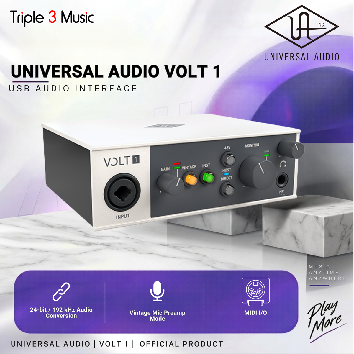 Universal Audio UAD Volt 1 1-in/2-out USB 2.0 Audio Interface