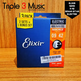 Elixir 16540 3 PACK Bronze Nanoweb 9-42 Senar Gitar Elektrik ORIGINAL