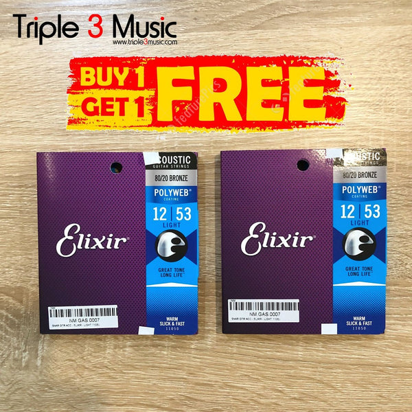 BUY ONE GET ONE Elixir 11050 Polyweb ORIGINAL Senar Elektrik 12-53