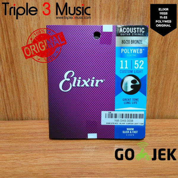Elixir 11025 POLYWEB ORIGINAL Senar gitar elektrik 11-52 Triple3music