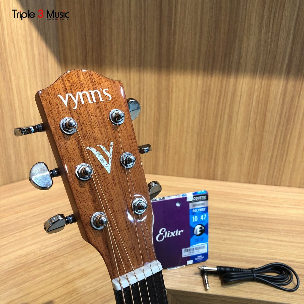 Vynn's GA01CESP Gitar Akustik Elektrik With Fishman & Elixir strings