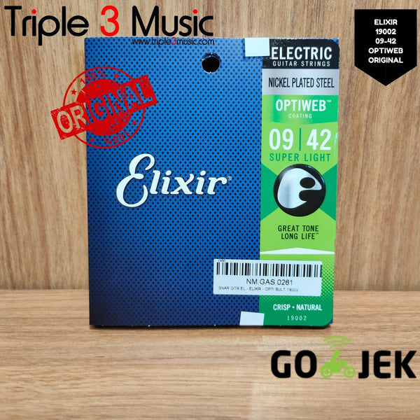 Elixir 19002 Optiweb ORIGINAL Senar gitar Elektrik 09-42 Triple3music
