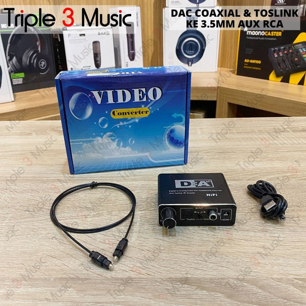 DFA Konverter DAC Coaxial OPTIC & Toslink ke 3.5mm AUX RCA
