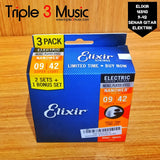 Elixir 16540 3 PACK Bronze Nanoweb 9-42 Senar Gitar Elektrik ORIGINAL