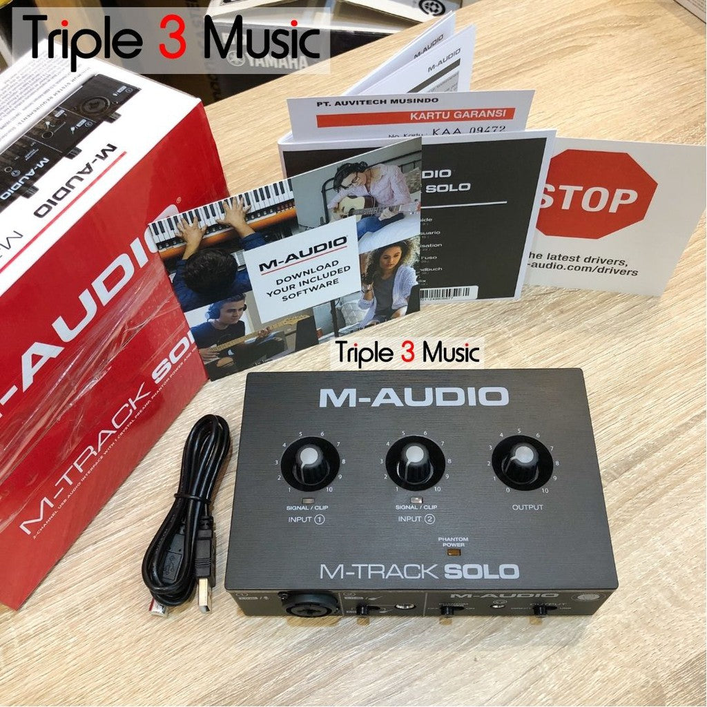 M-Audio Mtrack SOLO M-TRACK SOLO AUDIO INTERFACE Soundcard recording ORIGINAL GARANSI resmi