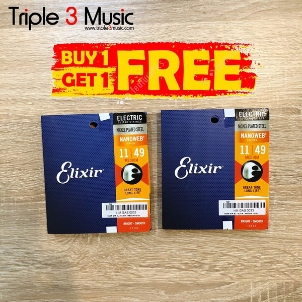 BUY ONE GET ONE Elixir 12102 NANOWEB ORIGINAL Senar Elektrik 11-49