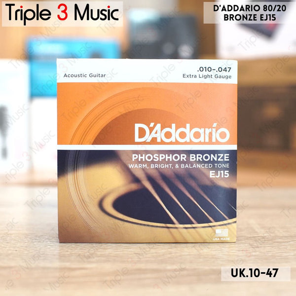 D'addario Daddario EJ15 ORIGINAL Ukuran 10 47 Phospor bronze SENAR akustik elektrik