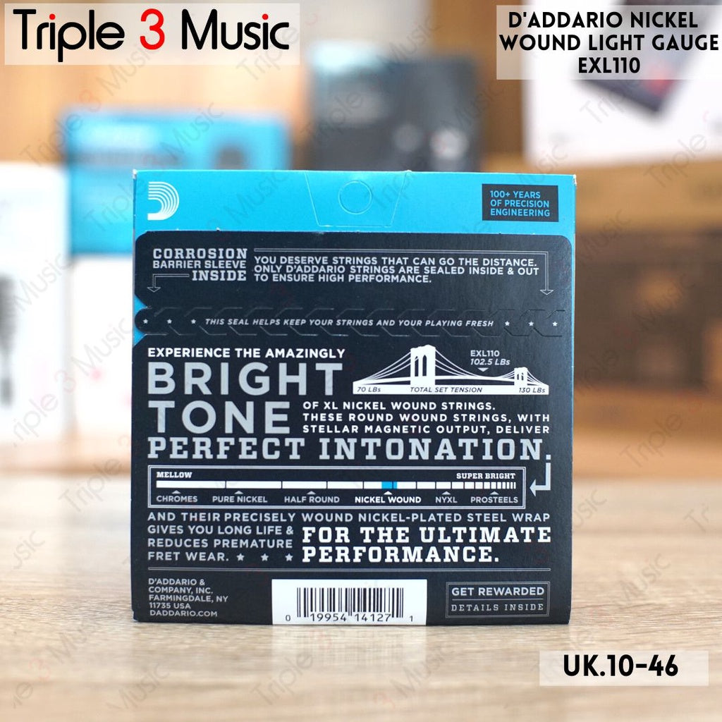 D'Addario EXL110 ORIGINAL RESMI 10-46 senar gitar elektrik