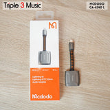 MCDODO Ca 6340 Ca6340 Iphone Splitter Lightning to Jack 3.5 Mm + Lightning Audio Open Mic