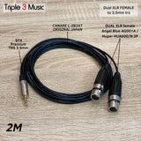 OFC Kabel Splitter Dual XLR FEMALE To 3.5mm TRS AUX Kabel ofc Japan standard