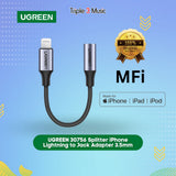 UGREEN 30756 Splitter Lightning to Jack Adapter 3.5mm Open Mic ORIGINAL