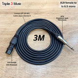 Kabel XLR  Female to Jack TS 6.5 akai OFC JAPAN STANDARD kabel mic dynamic