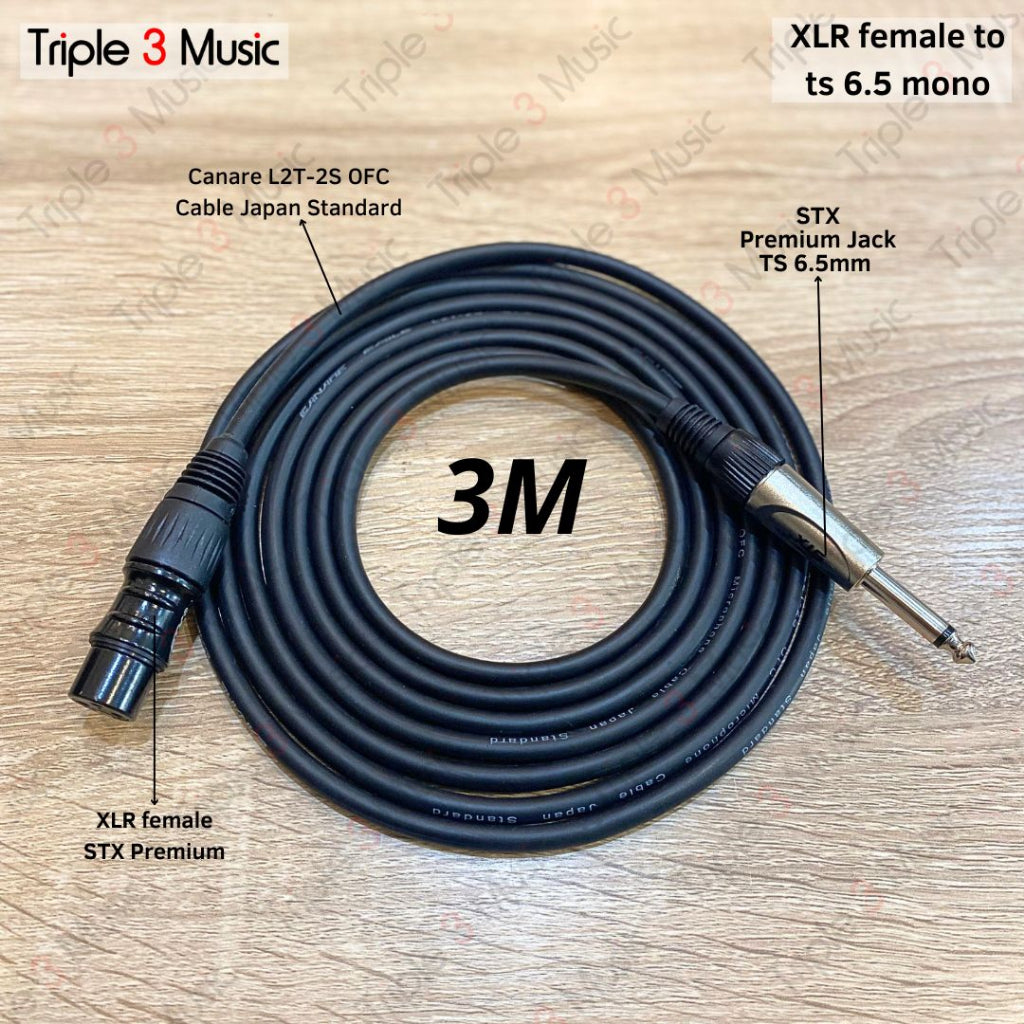 Kabel XLR  Female to Jack TS 6.5 akai OFC JAPAN STANDARD kabel mic dynamic