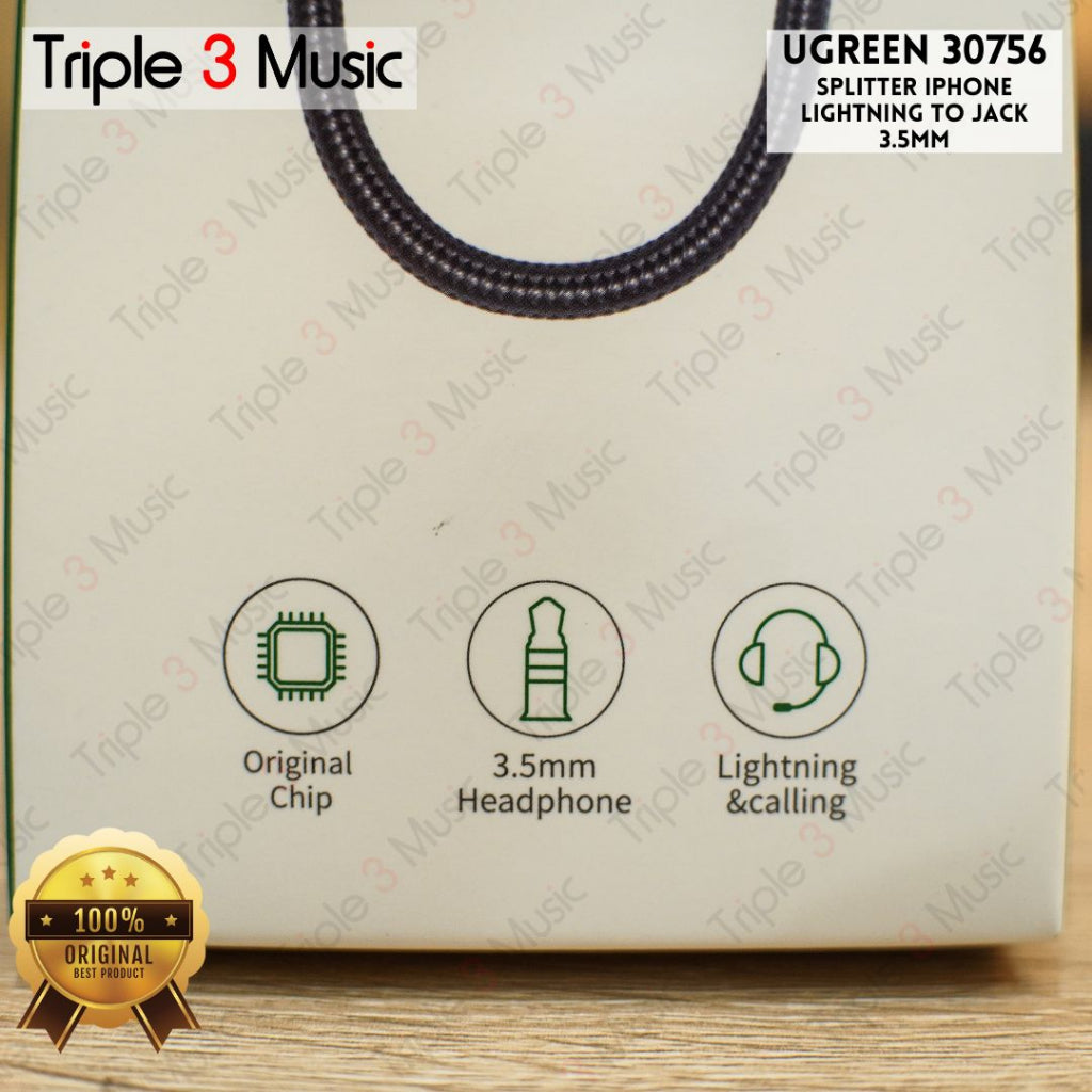 UGREEN 30756 Splitter Lightning to Jack Adapter 3.5mm Open Mic ORIGINAL