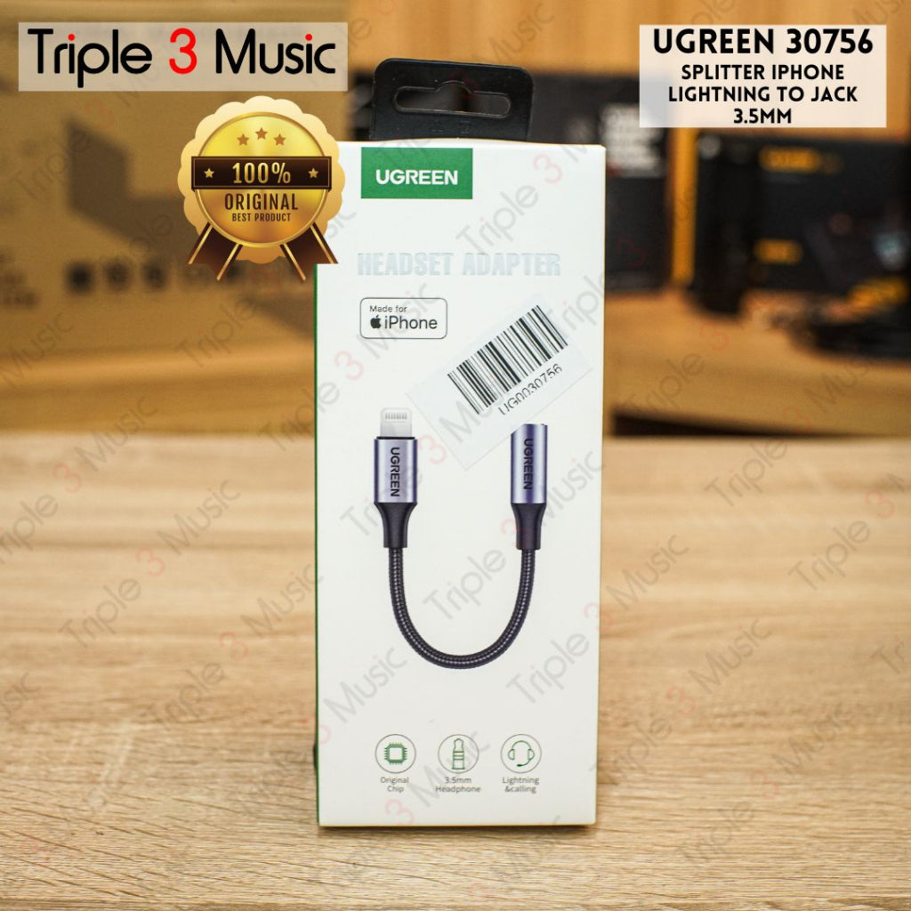 UGREEN 30756 Splitter Lightning to Jack Adapter 3.5mm Open Mic ORIGINAL