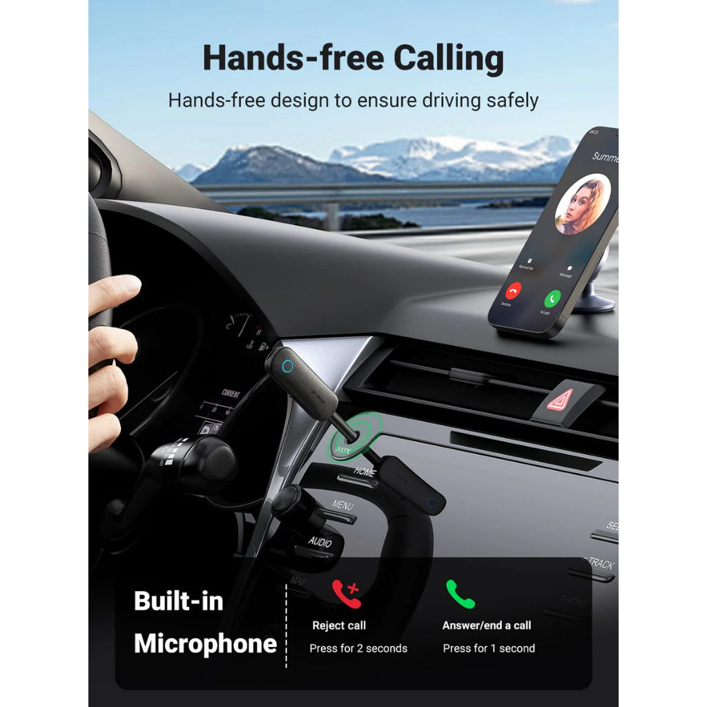 UGREEN 80893 Bluetooth Audio 2in1 UGREEN Transmitter Receiver with Aux Alat ubah headphone 3.5 jadi bluetooth headphone