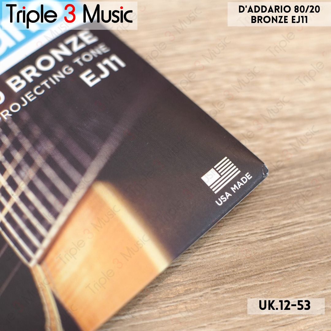 DAddario EJ11 12-53 bronze senar gitar akustik ORIGINAL REAL PLAY