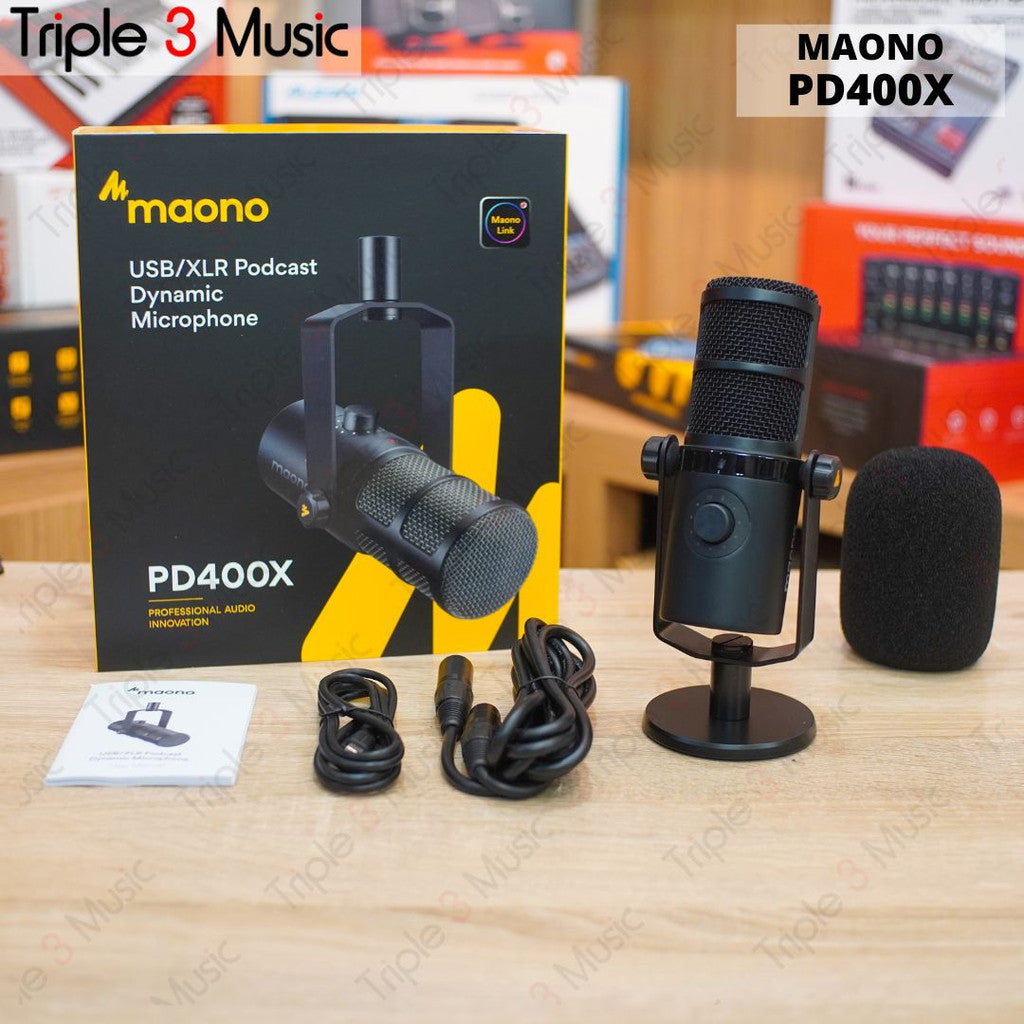 Maono PD400X Microphone Mic Dynamic USB & XLR Podcast broadcast