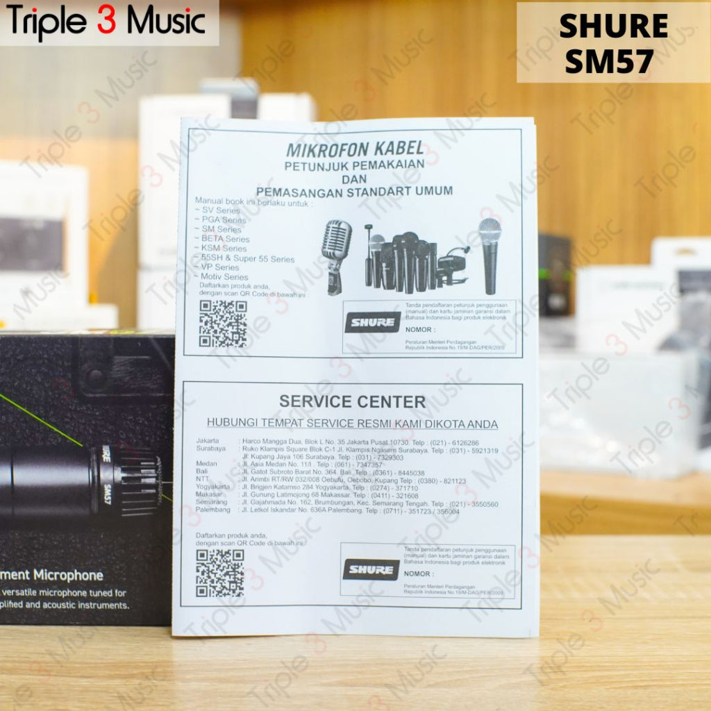 Shure SM57 Microphone Dynamic Instrument